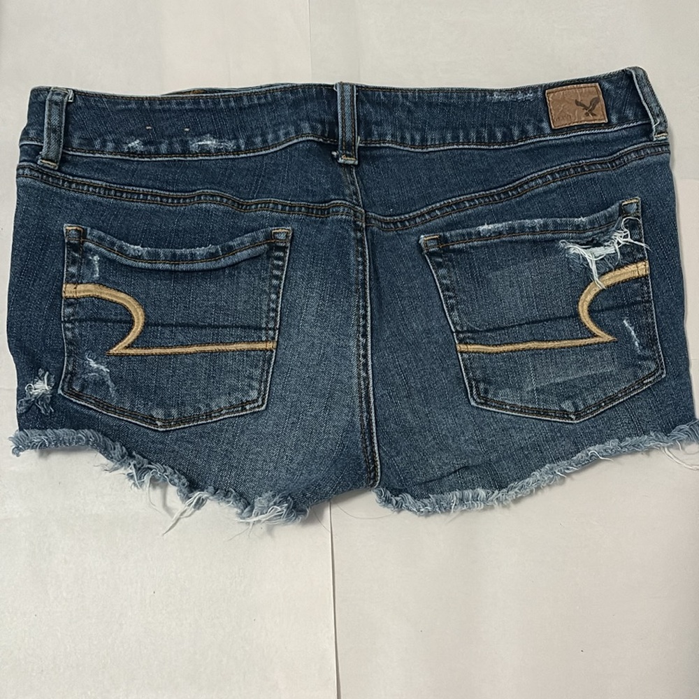 American Eagle Shortie denim jean shorts size: 12 - Picture 4 of 6